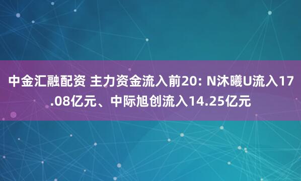 中金汇融配资 主力资金流入前20: N沐曦U流入17.08亿元、中际旭创流入14.25亿元